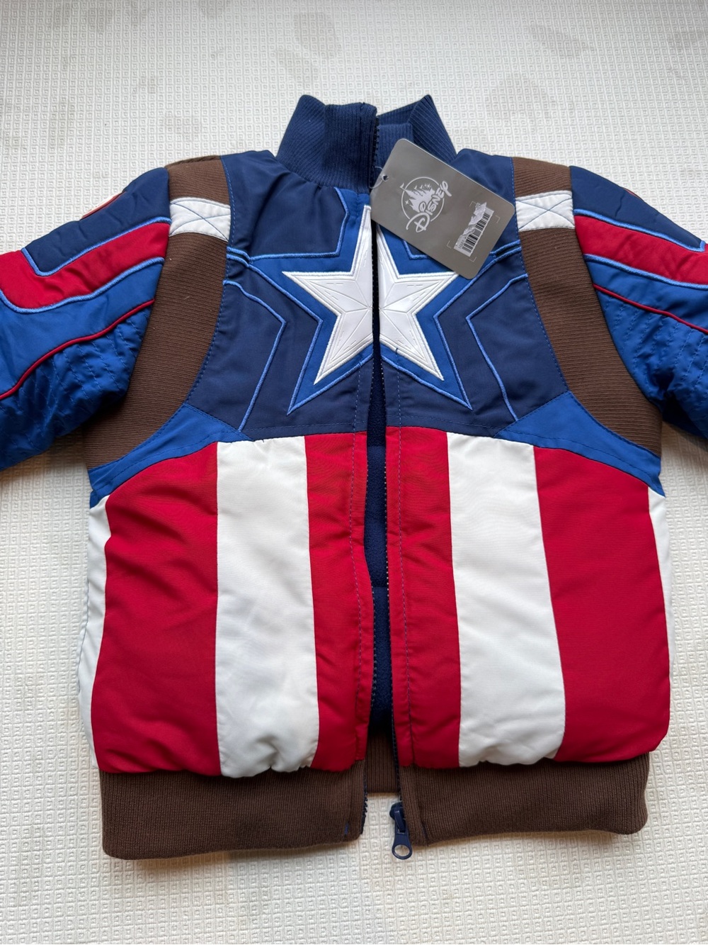 Disney Captain America Costume Jacket - Red, White, Blue & Brown